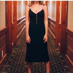 J. Crew Black Silk Slip Dress